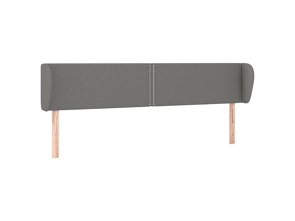 Testiera ad Orecchio Grigio Scuro 203x23x78/88 cm in Tessuto