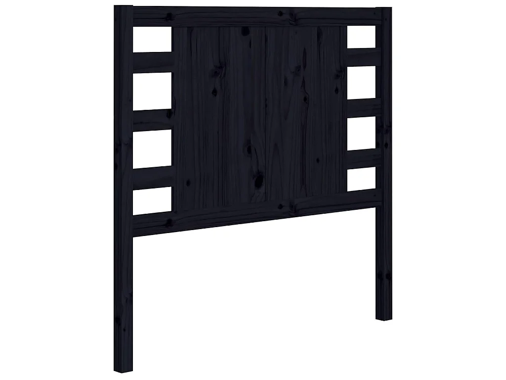 Testiera per Letto Nera 81x4x100 cm in Legno Massello di Pino