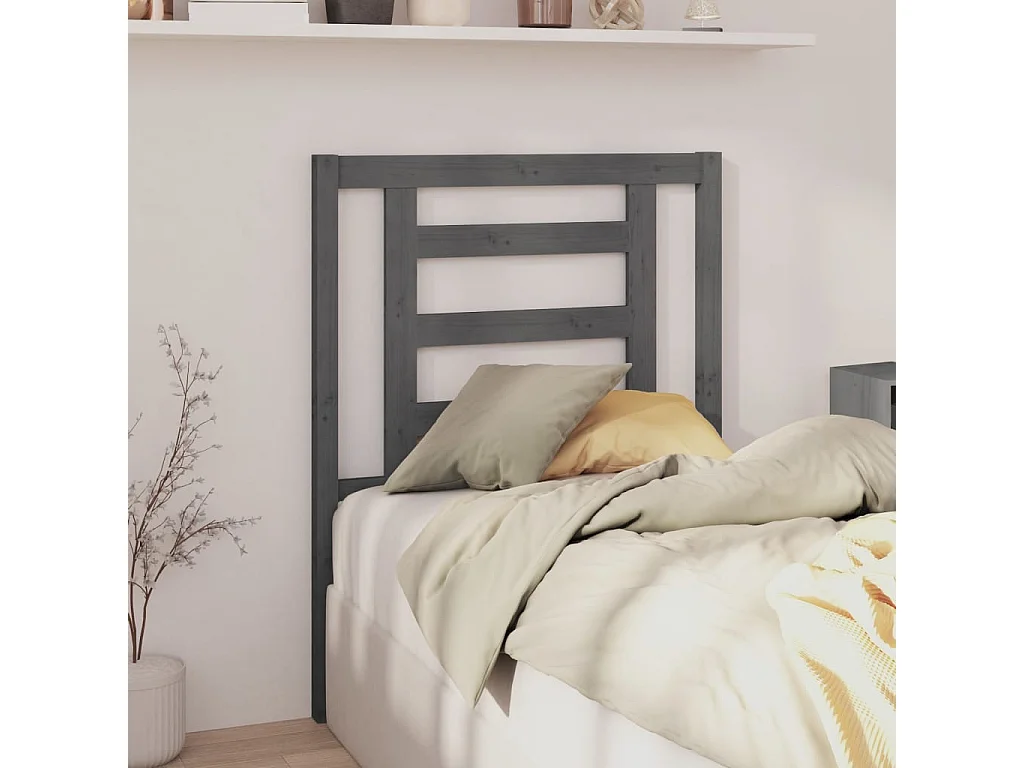 Tête de lit Gris 81x4x100 cm Bois massif de pin
