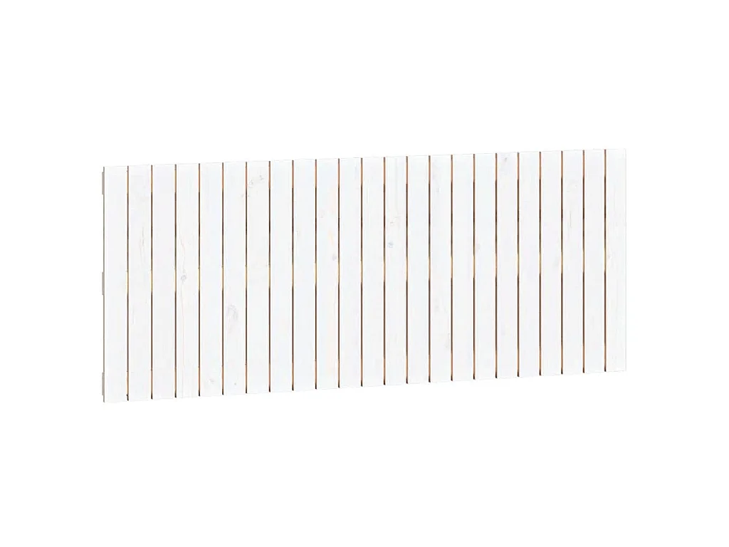 Cabecero de cama de pared madera maciza pino blanco 147x3x60 cm