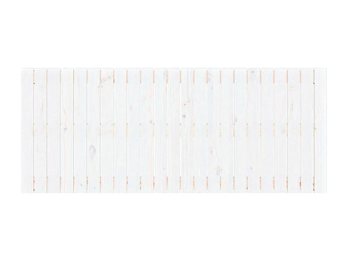 Cabecero de cama de pared madera maciza pino blanco 147x3x60 cm