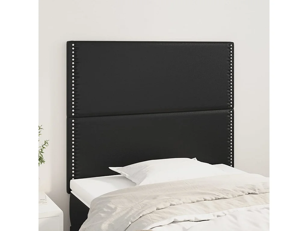 Testiera Nera 100x5x118/128 cm in Similpelle