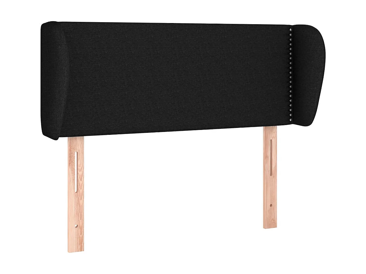 Testiera ad Orecchio Nera 93x23x78/88 cm in Tessuto
