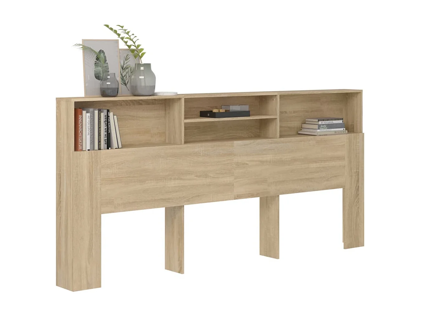 Kopfteil mit Ablagen Sonoma-Eiche 220x19x103,5 cm