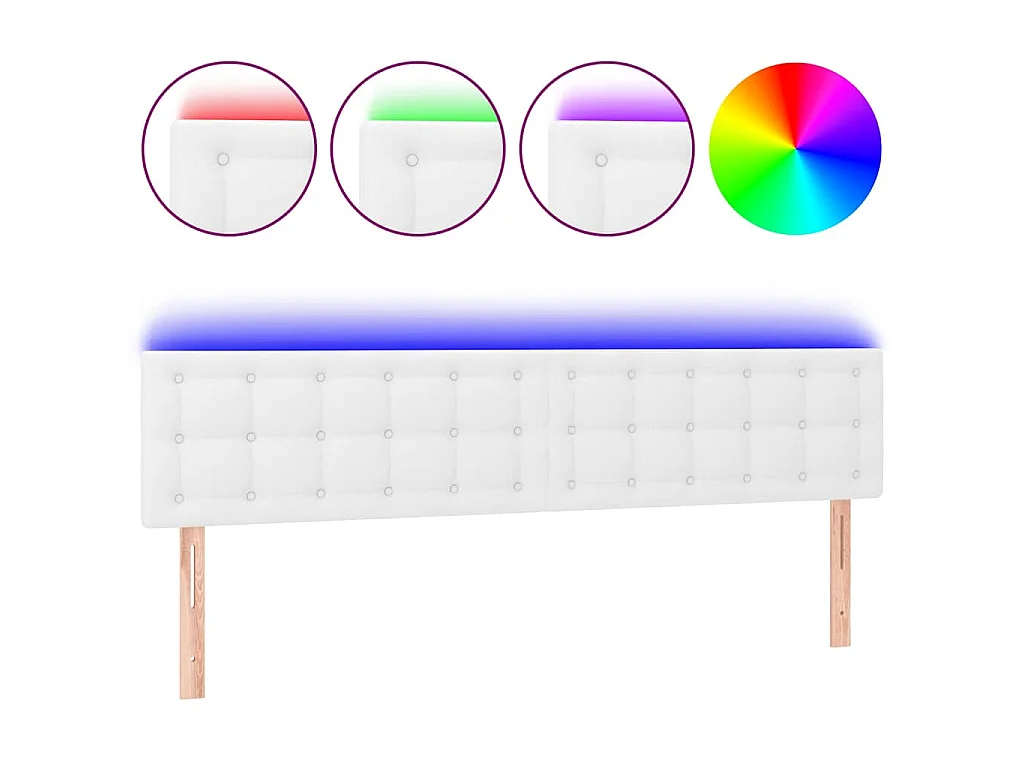 Tête de lit à LED Blanc 160x5x78/88 cm Similicuir