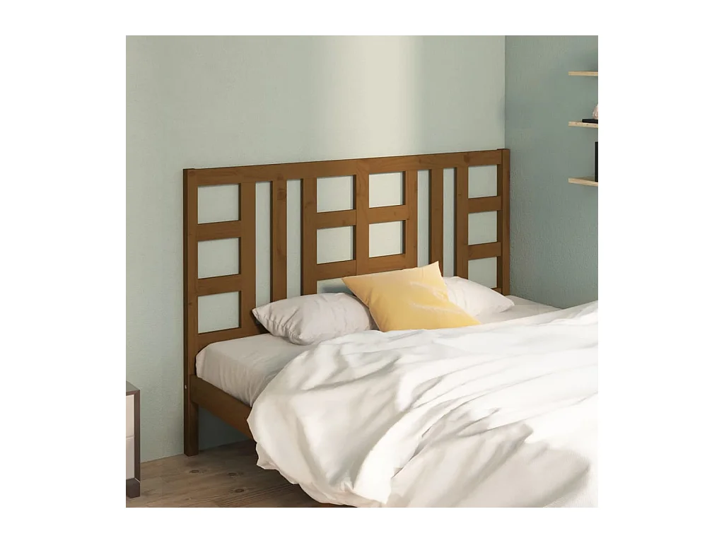 Cabeceira de cama 146x4x100 cm pinho maciço castanho mel