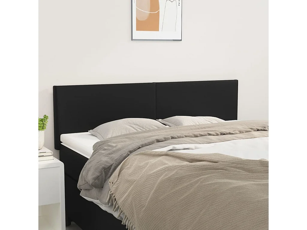 Hoofdborden 144x5x78/88 cm kunstleer zwart