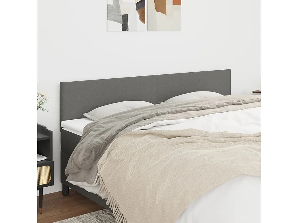 Testiera Grigio Scuro 160x5x78/88 cm in Tessuto