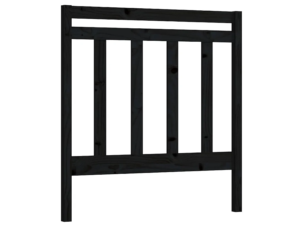 Tête de lit Noir 81x4x100 cm Bois massif de pin