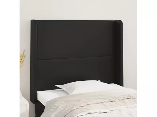 Kauf Unique Kopfteil mit Ohren Schwarz 93x16x118/128 cm Kunstleder