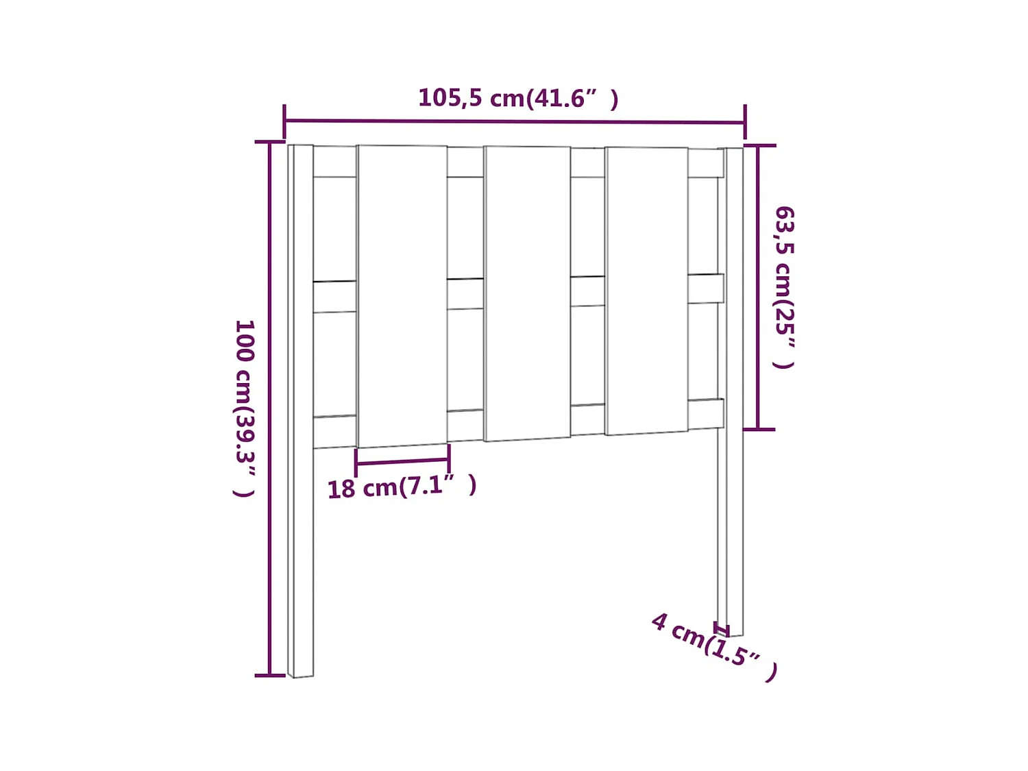 Bett-Kopfteil Honigbraun 105,5x4x100 cm Massivholz Kiefer