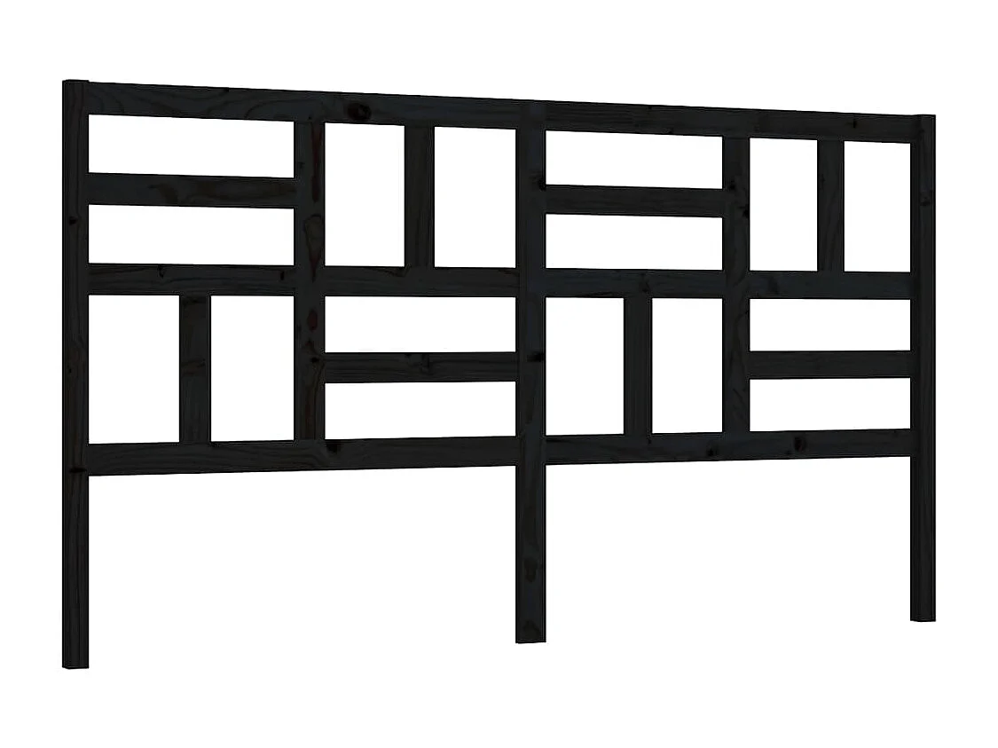 Hoofdbord 206x4x104 cm massief grenenhout zwart
