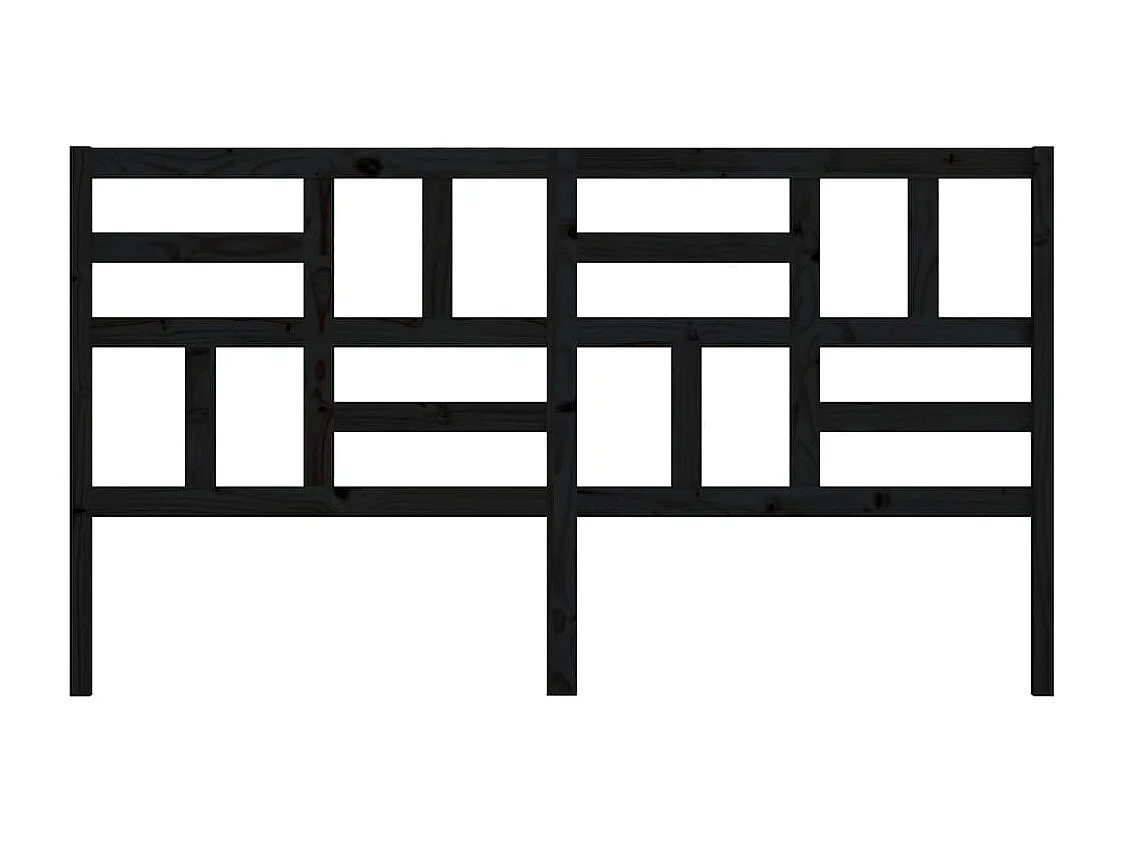 Hoofdbord 206x4x104 cm massief grenenhout zwart