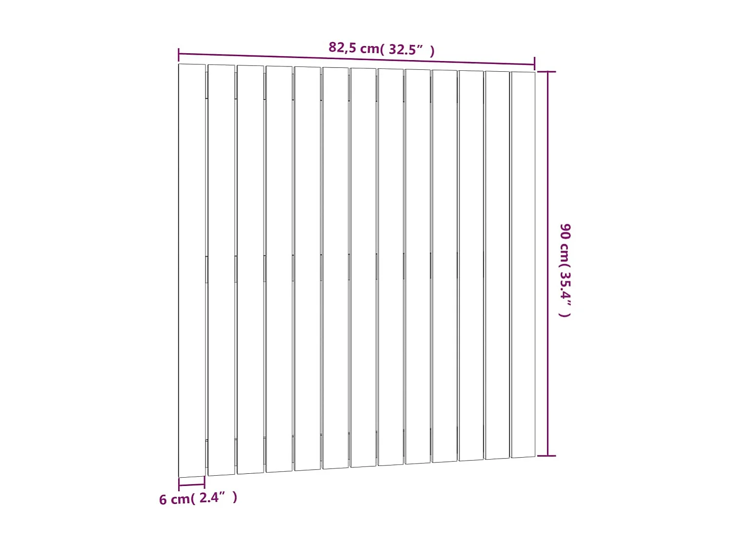 Tête de lit murale Gris 82,5x3x90 cm Bois massif de pin