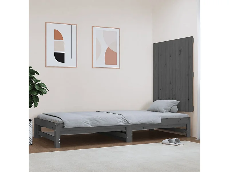 Tête de lit murale Gris 82,5x3x90 cm Bois massif de pin