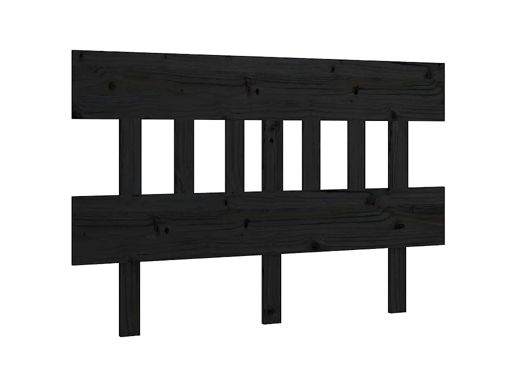 Cabecero de cama madera maciza de pino negro 163,5x3x81 cm