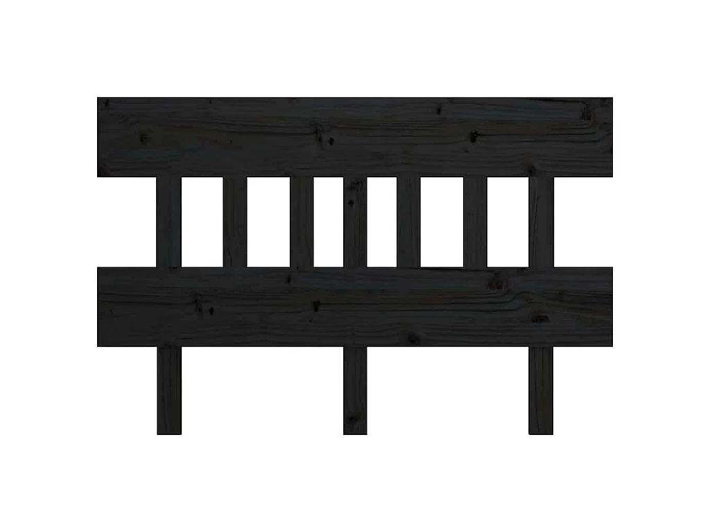 Cabecero de cama madera maciza de pino negro 163,5x3x81 cm