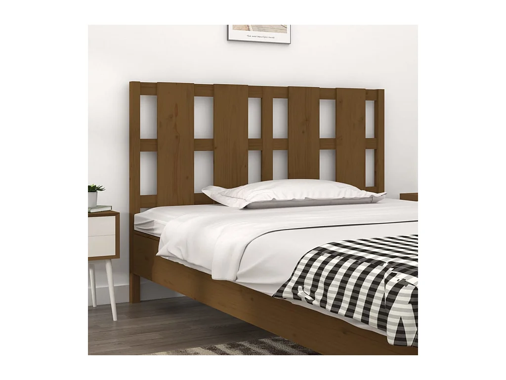 Tête de lit Marron miel 125,5x4x100 cm Bois massif de pin