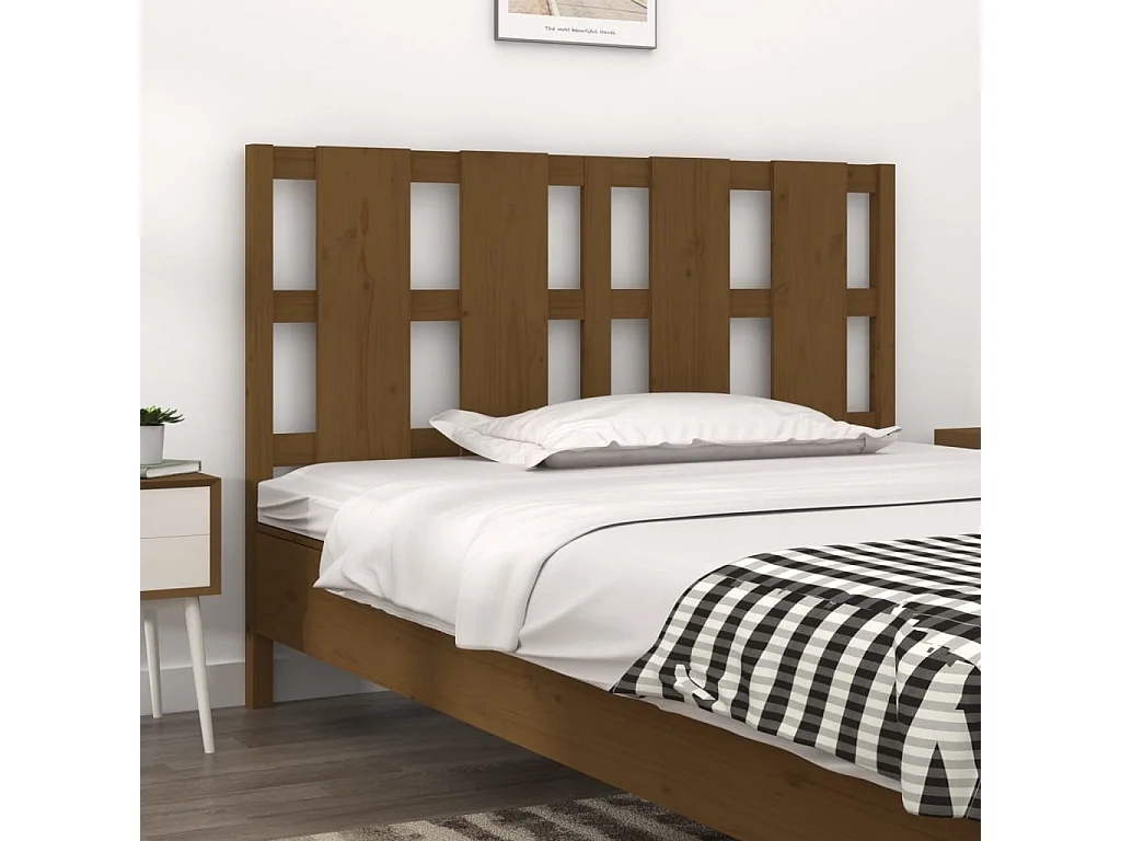 Tête de lit Marron miel 125,5x4x100 cm Bois massif de pin