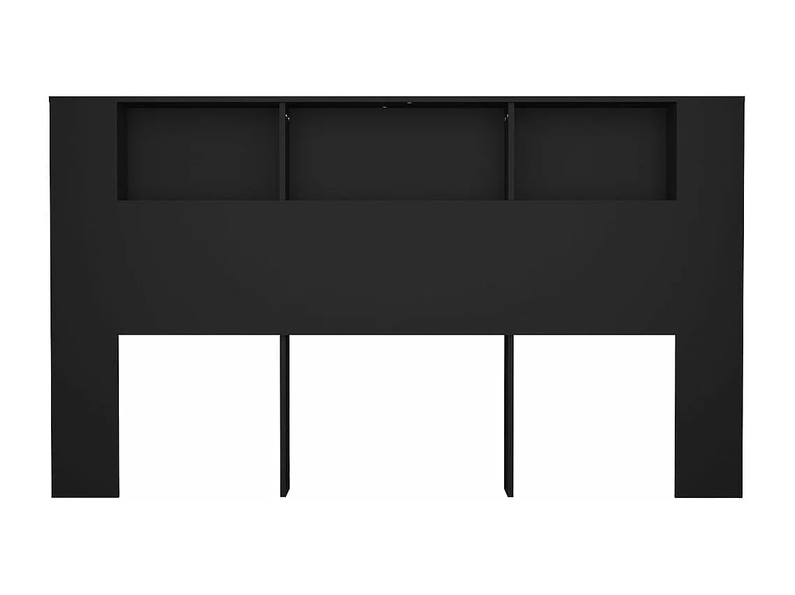 Armoire de tête de lit Noir 180x18,5x104,5 cm