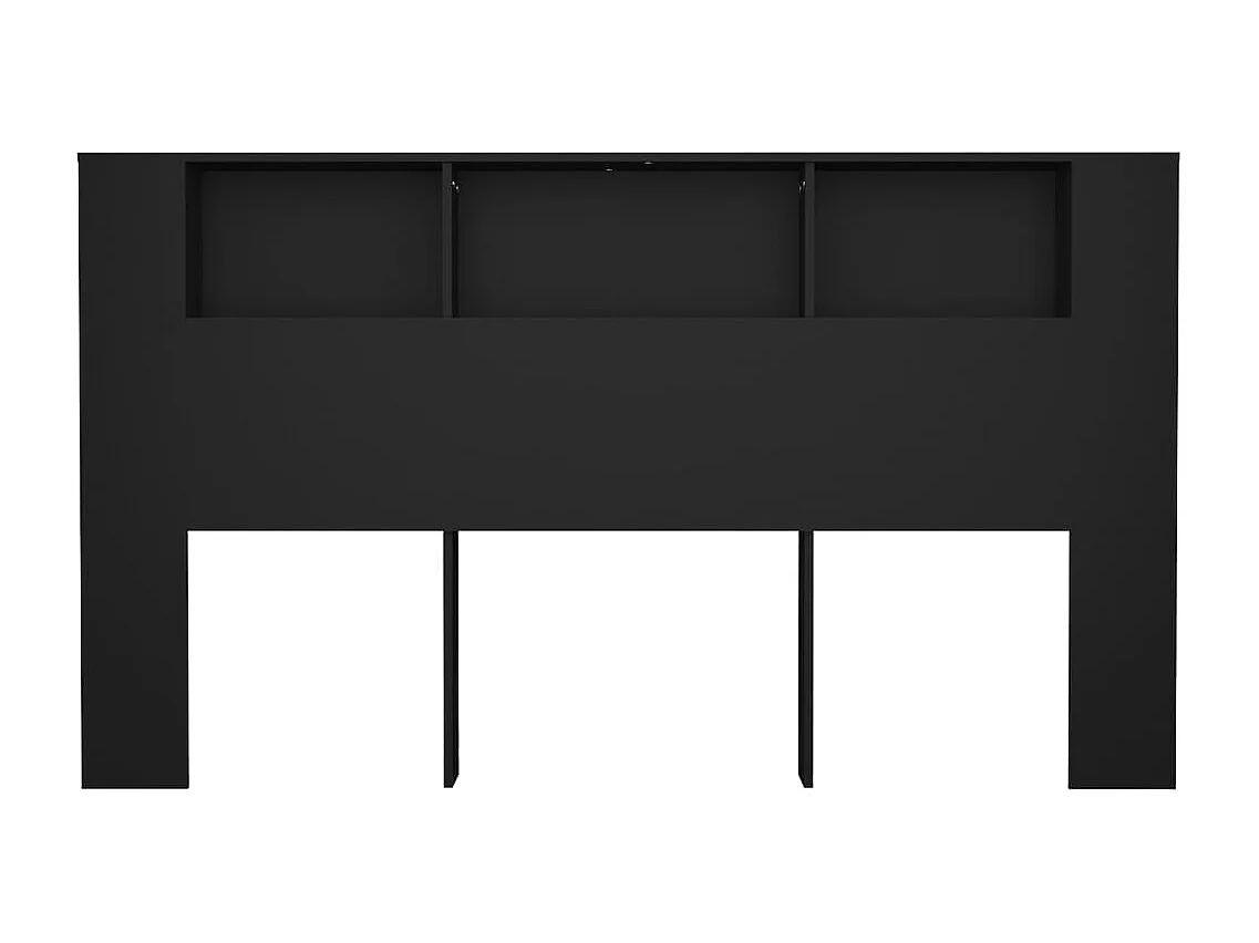 Armoire de tête de lit Noir 180x18,5x104,5 cm