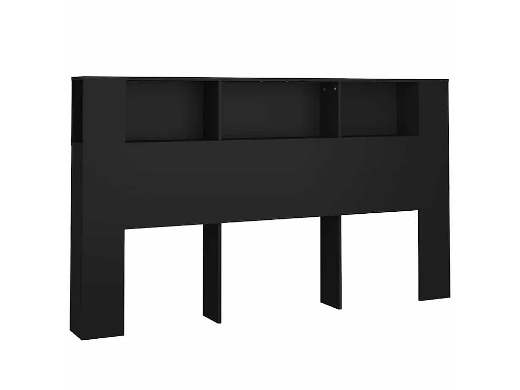 Armoire de tête de lit Noir 180x18,5x104,5 cm