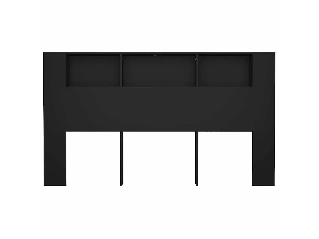 Armoire de tête de lit Noir 180x18,5x104,5 cm