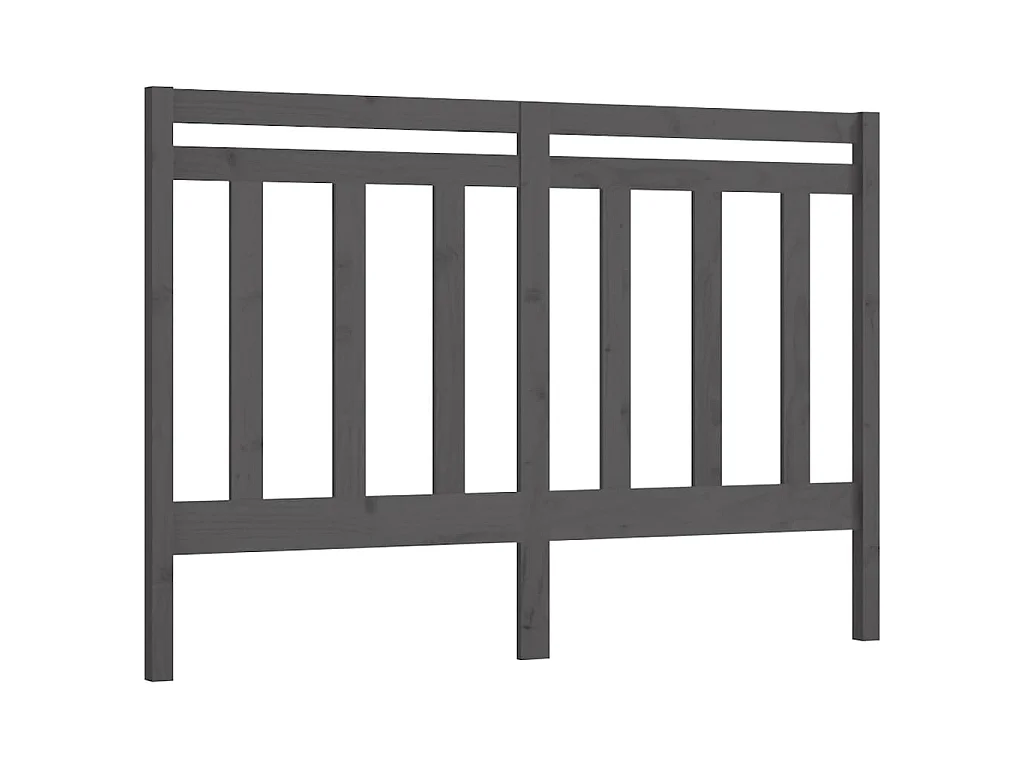 Testiera per Letto Grigia 126x4x100cm in Legno Massello di Pino