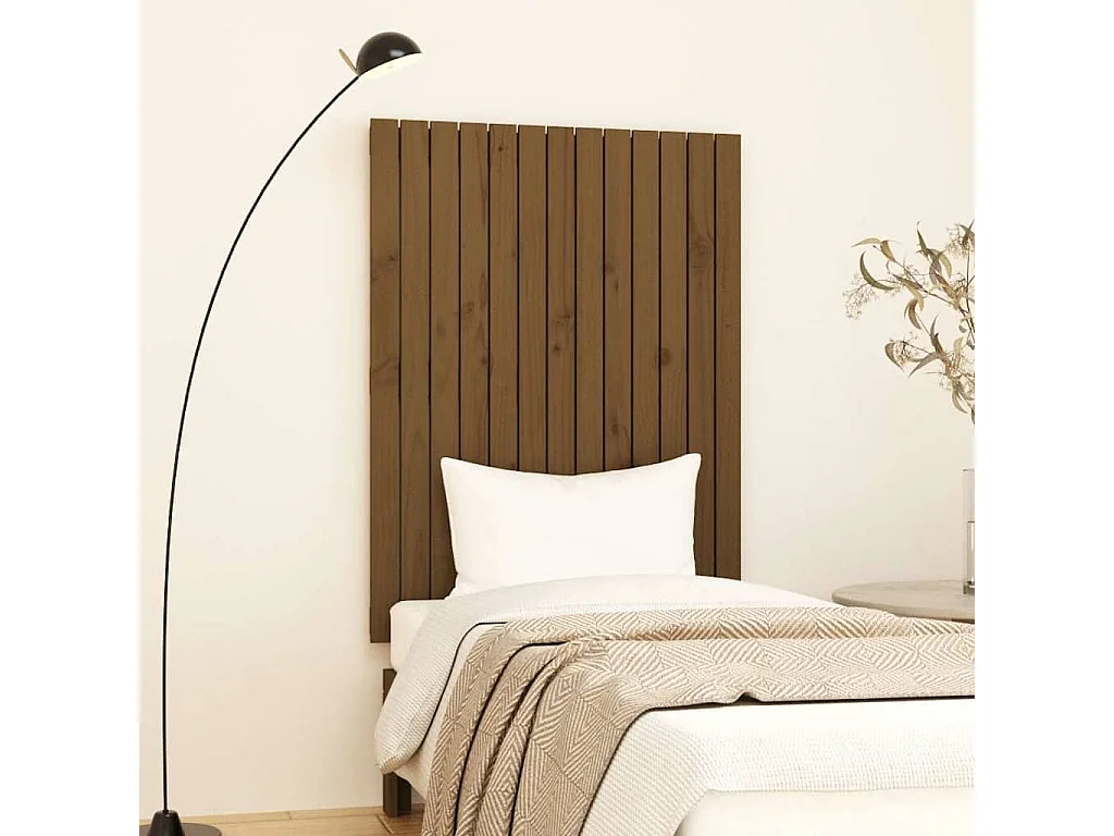 Tête de lit murale Marron miel 82,5x3x110 cm Bois massif de pin