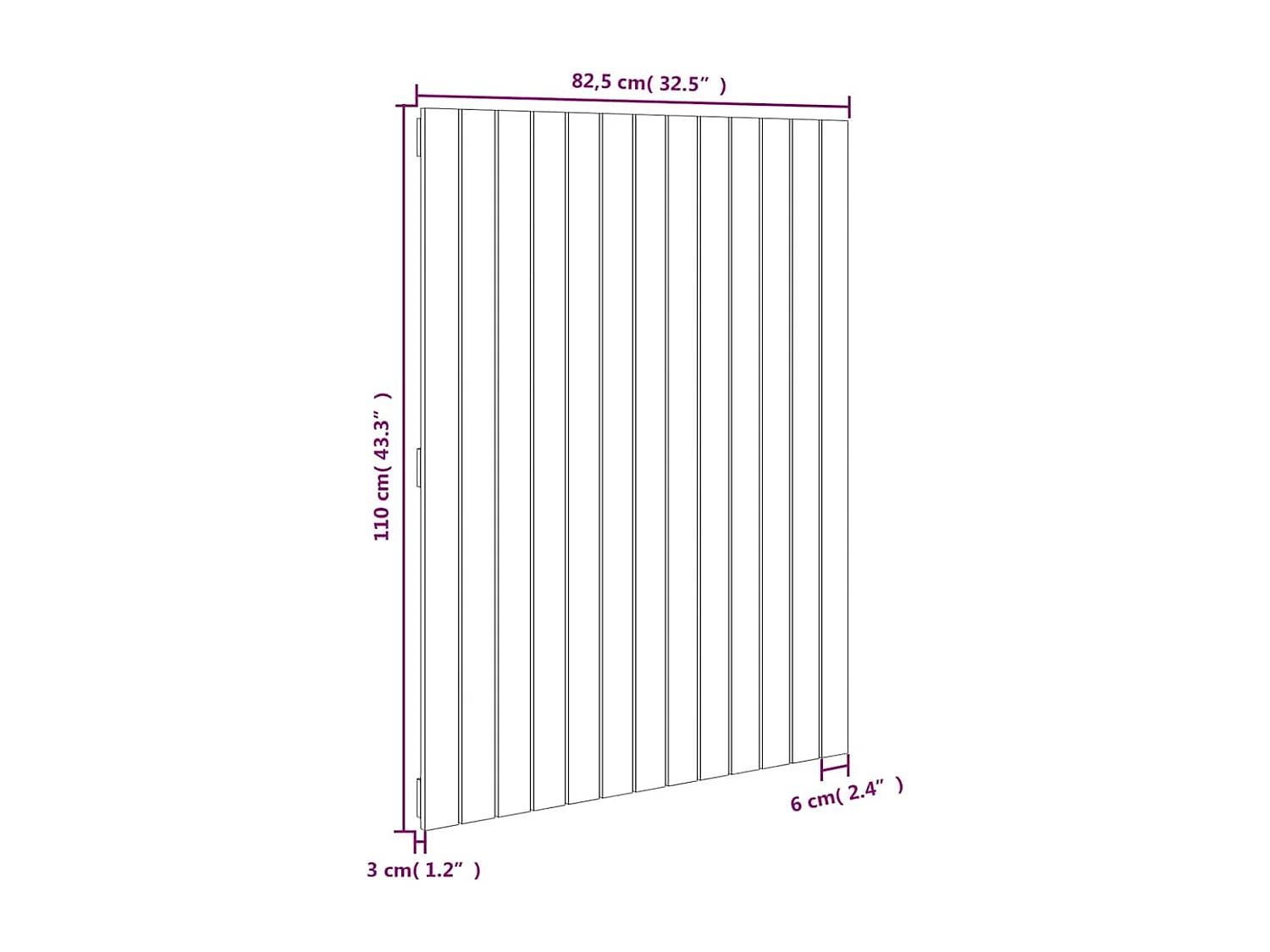Tête de lit murale Marron miel 82,5x3x110 cm Bois massif de pin
