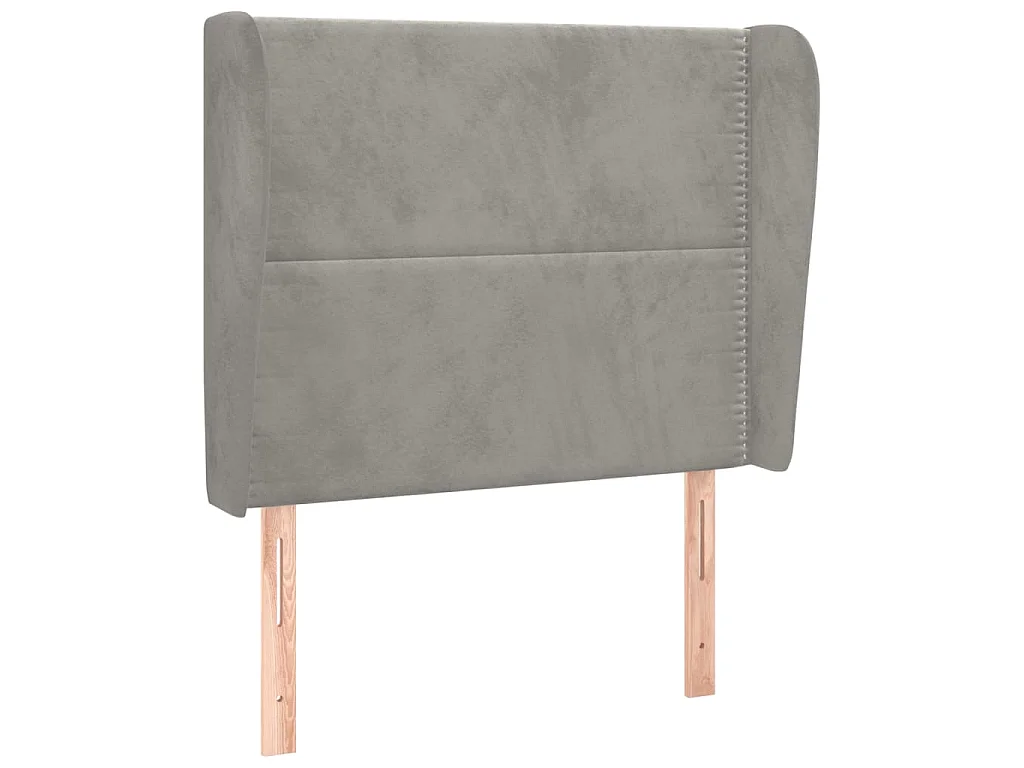 Testiera ad Orecchio Grigio Chiaro 103x23x118/128 cm in Velluto