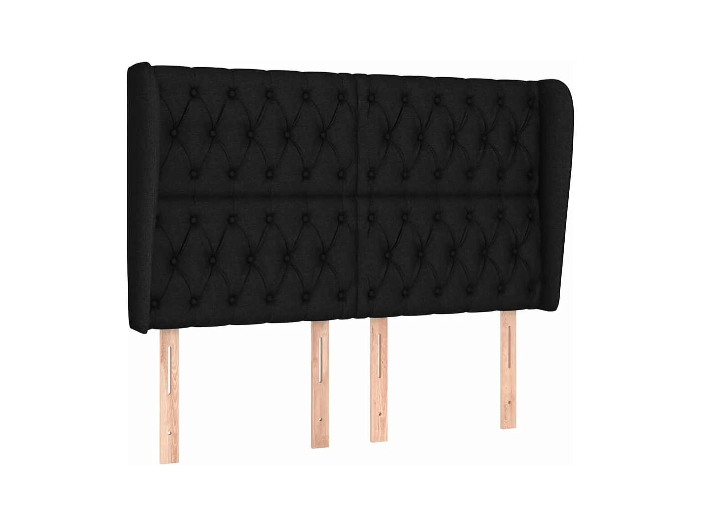 Tête de lit avec oreilles Noir 147x23x118/128 cm Tissu