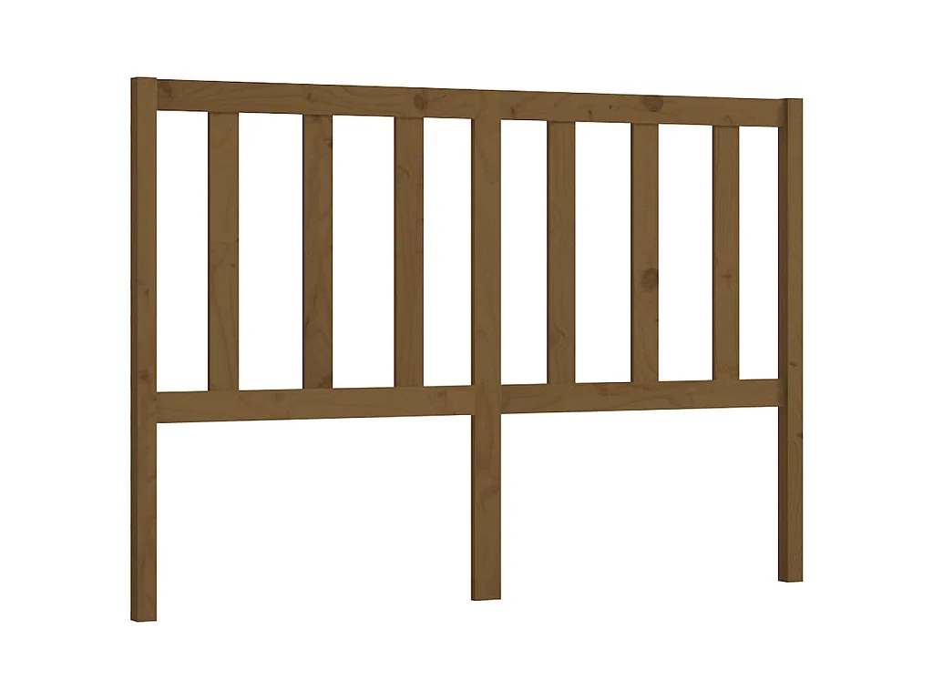 Cabecero de cama madera maciza de pino marrón miel 126x4x100 cm