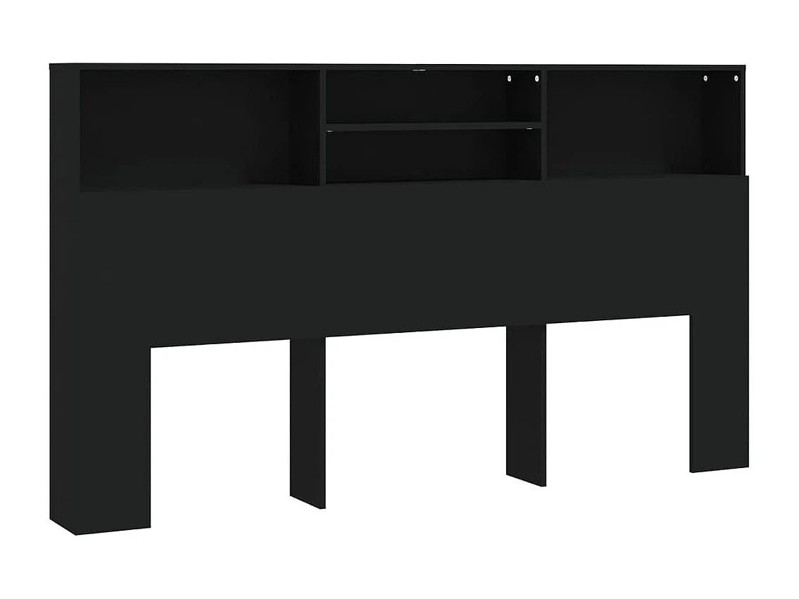 Bett-Kopfteil mit Ablagen Schwarz 180x19x103,5 cm