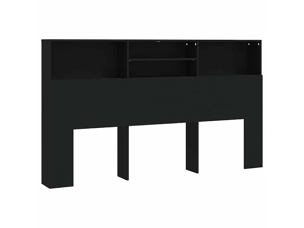 Testiera con Contenitore Nera 180x19x103,5 cm