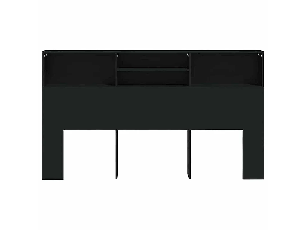 Armoire de tête de lit Noir 180x19x103,5 cm