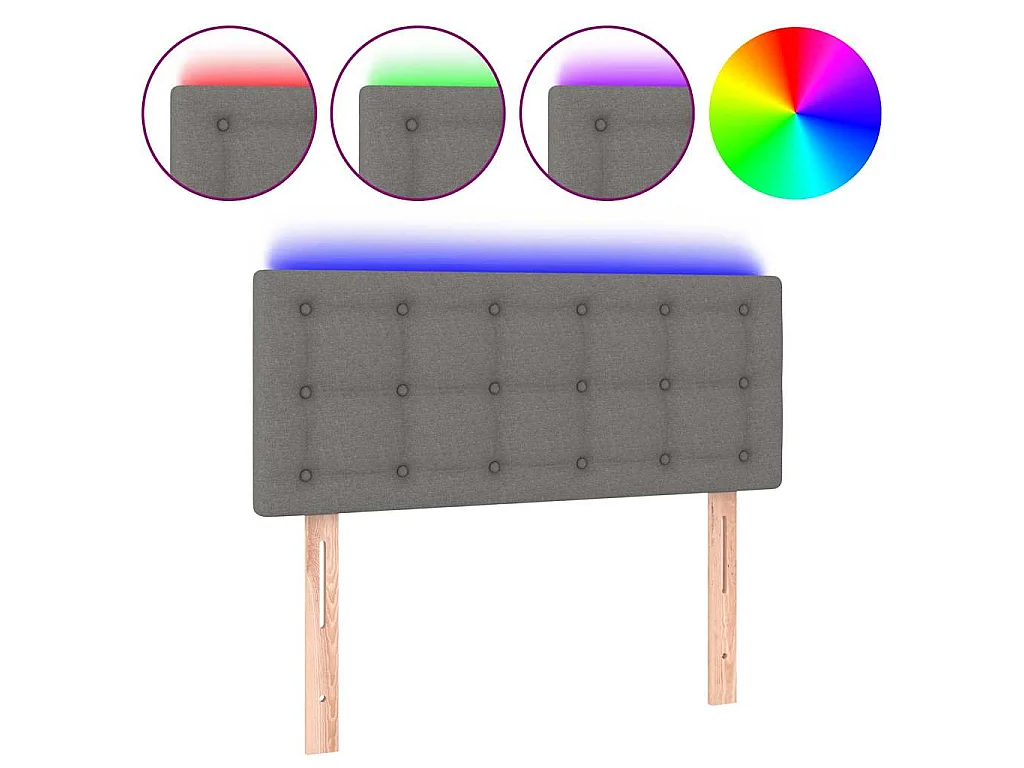 LED Kopfteil Dunkelgrau 90x5x78/88 cm Stoff