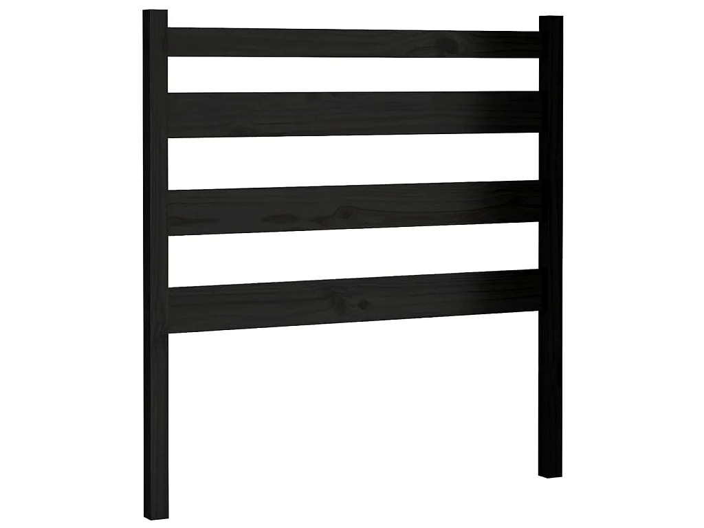 Tête de lit Noir 96x4x100 cm Bois massif de pin