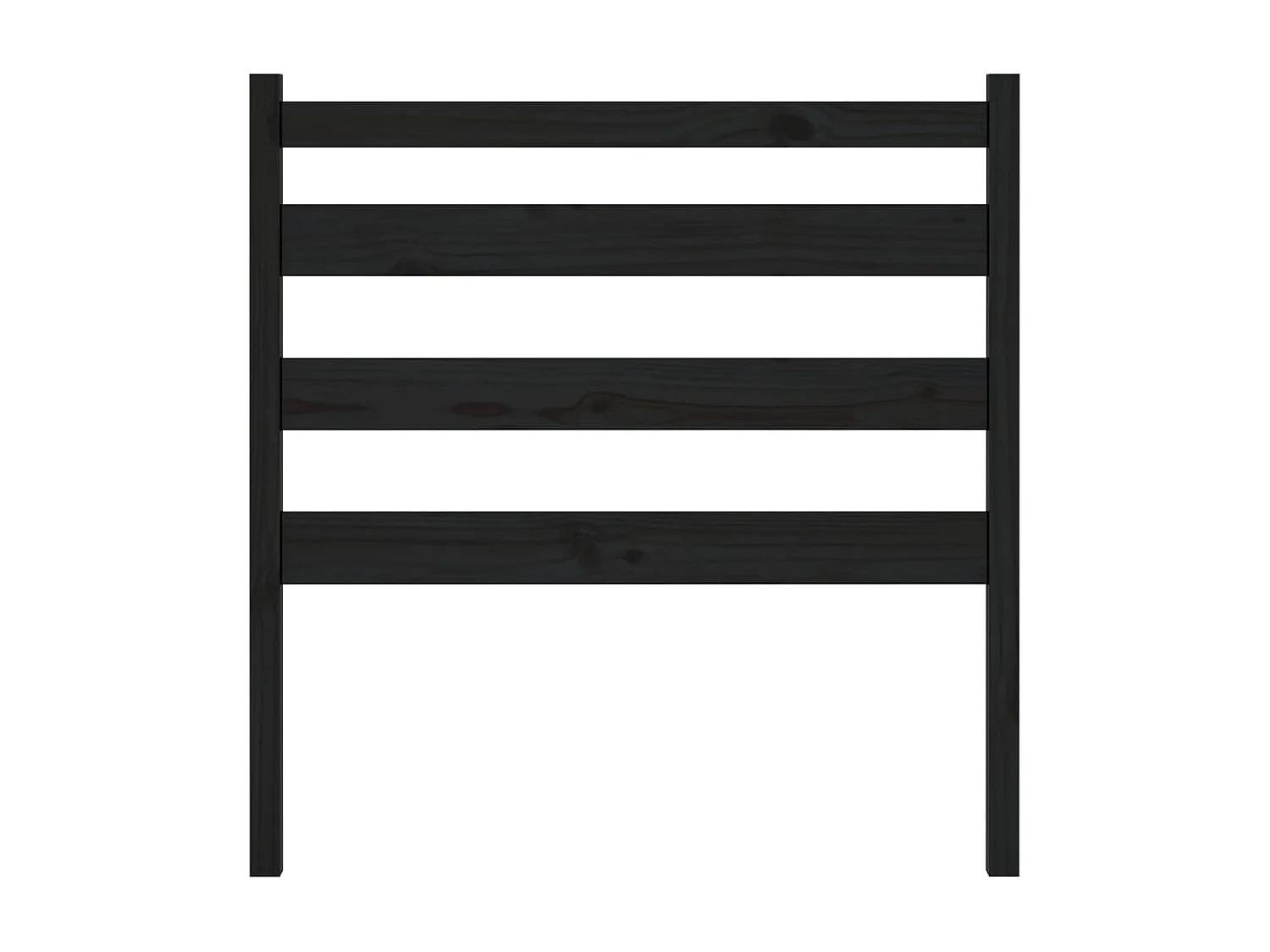 Tête de lit Noir 96x4x100 cm Bois massif de pin