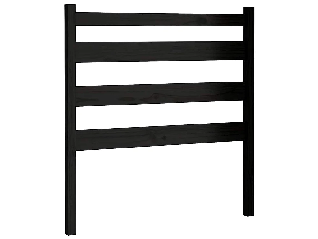 Tête de lit Noir 96x4x100 cm Bois massif de pin