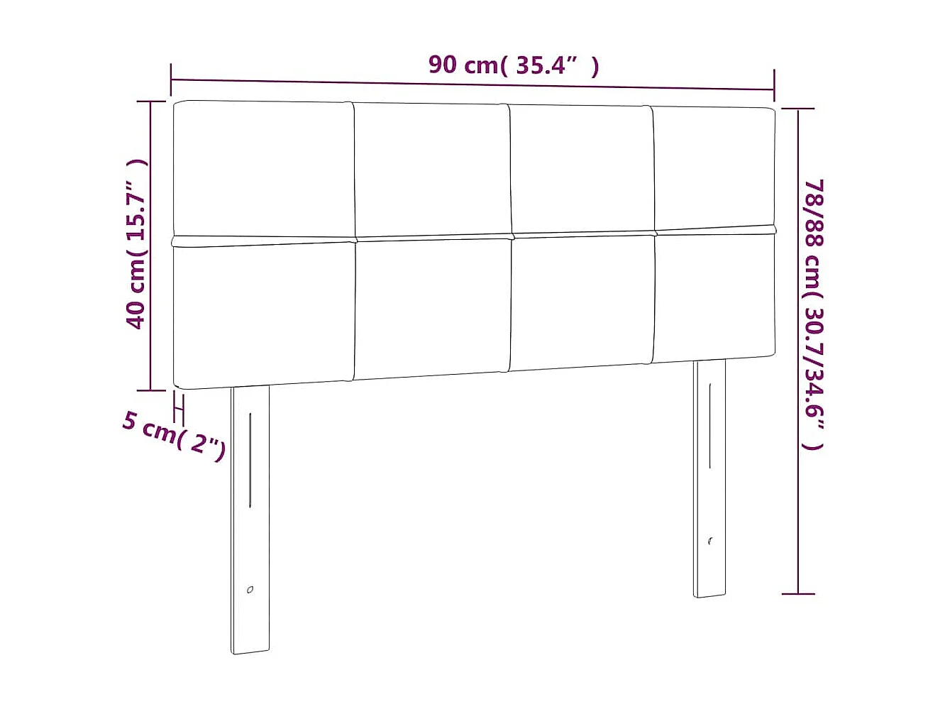 LED Kopfteil Dunkelgrün 90x5x78/88 cm Samt