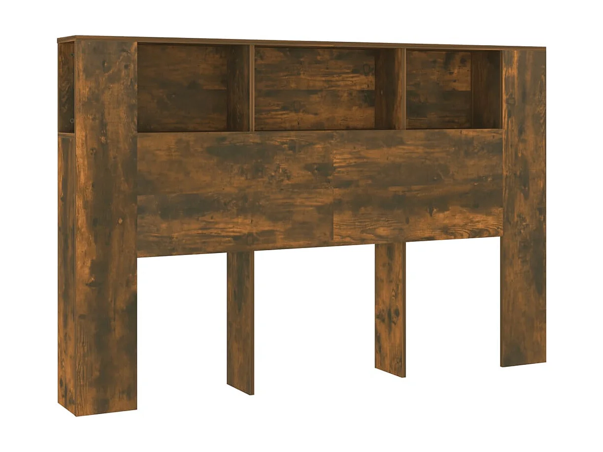 Armoire de tête de lit chêne fumé 160x18,5x104,5 cm