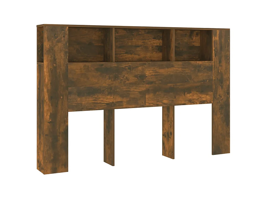 Armoire de tête de lit chêne fumé 160x18,5x104,5 cm