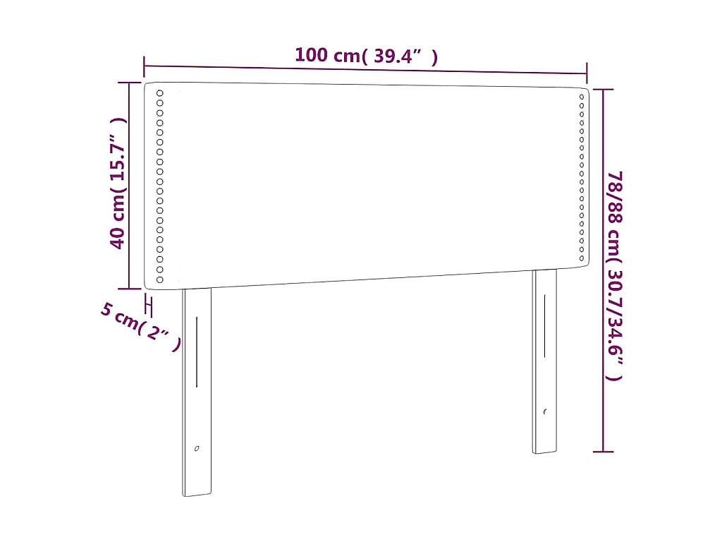 LED Kopfteil Dunkelgrün 100x5x78/88 cm Samt