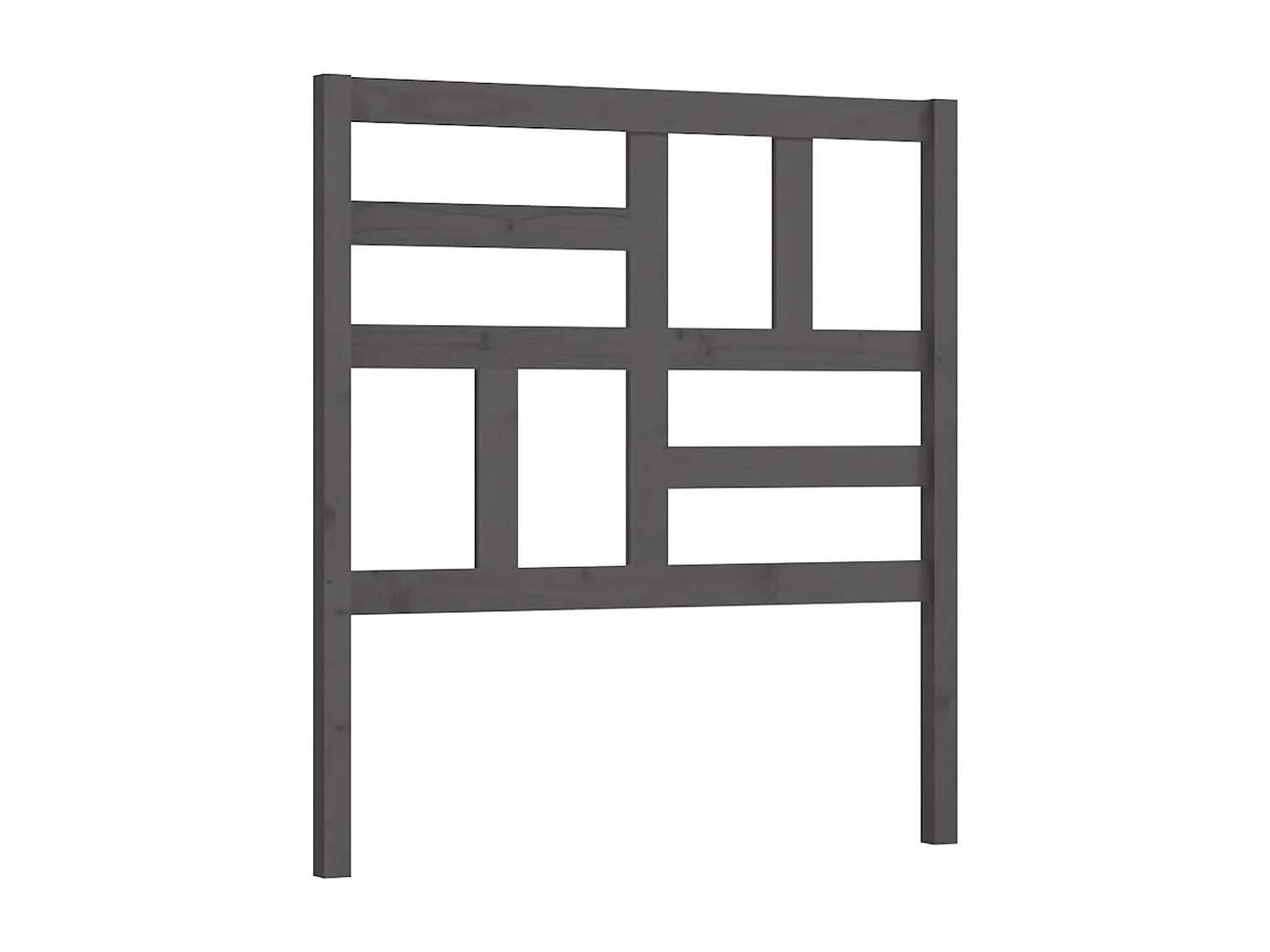 Testiera per Letto Grigia 81x4x104 cm in Legno Massello di Pino