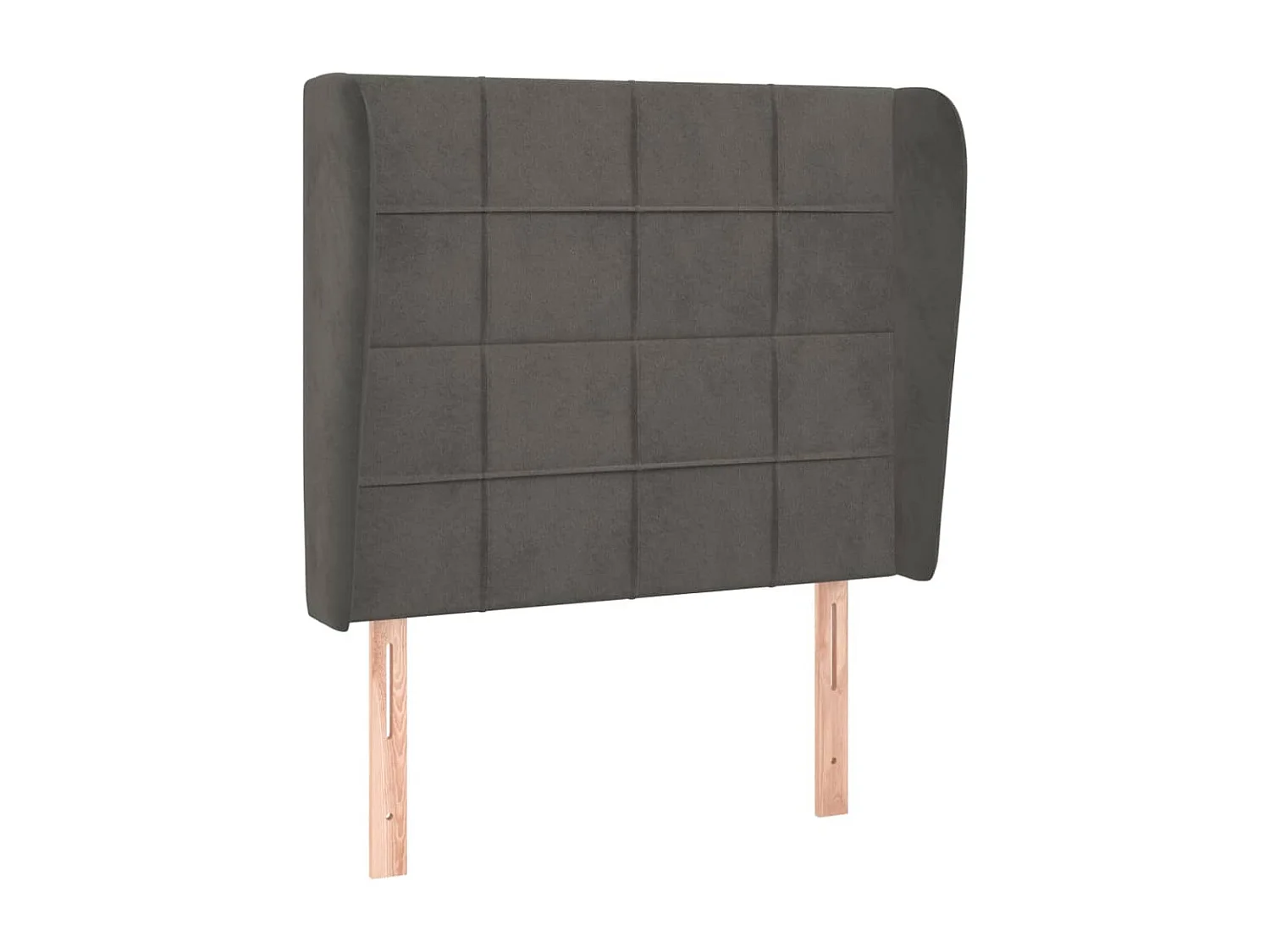 Testiera ad Orecchio Grigio Scuro 83x23x118/128 cm in Velluto