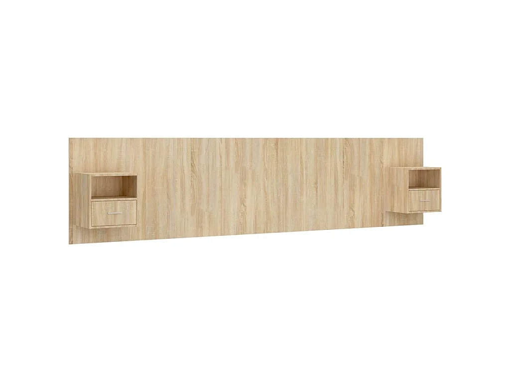 Hoofdbord met kastjes bewerkt hout sonoma eikenkleurig