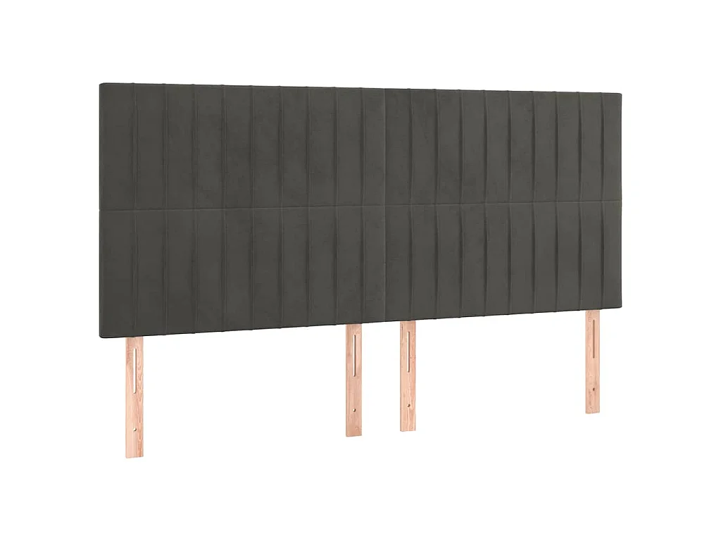 Cabecero gris oscuro 160x5x118/128 cm terciopelo