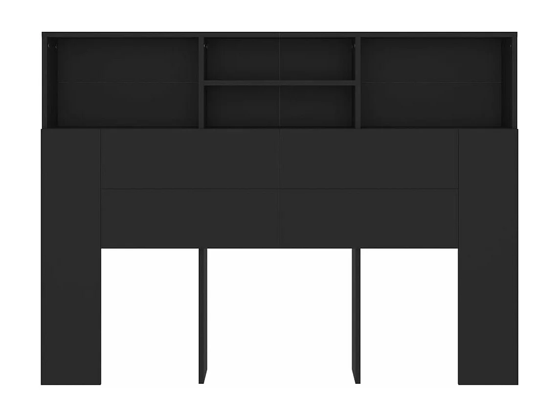 Armoire de tête de lit Noir 140x19x103,5 cm