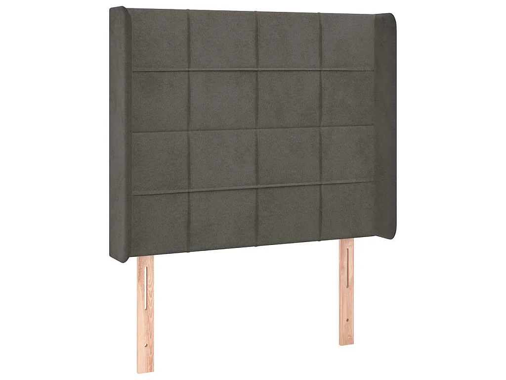 Testiera ad Orecchio Grigio Scuro 83x16x118/128 cm in Velluto